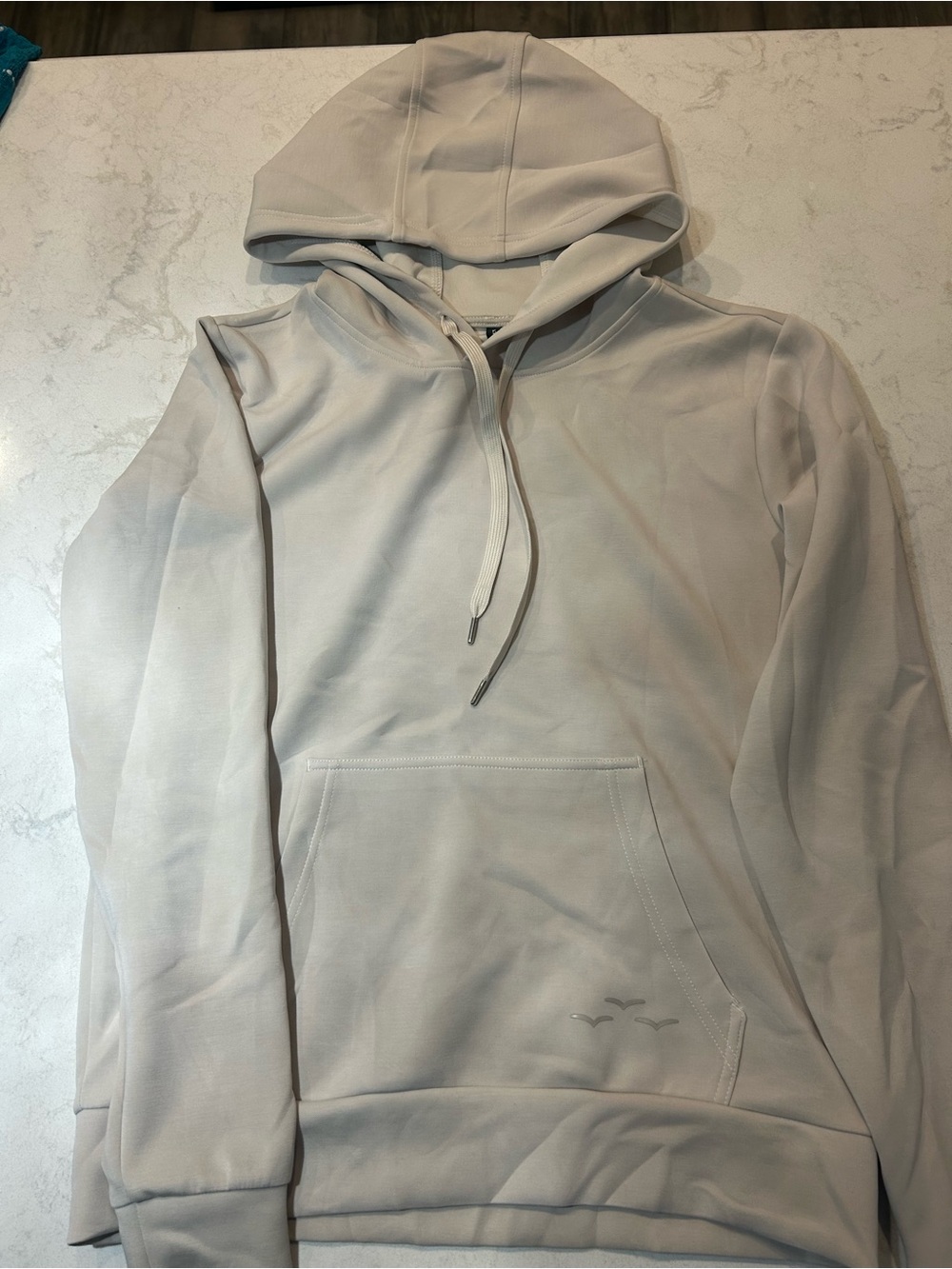 Women's Light Gray Pullover Hoodie with Kangaroo Pocket